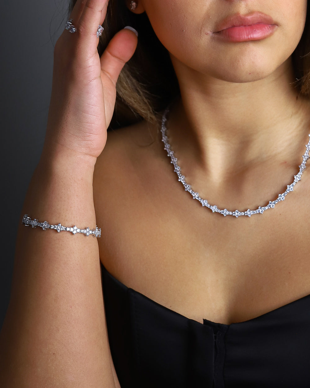 HONEYCOMB BRACELET IN WHITE GOLD