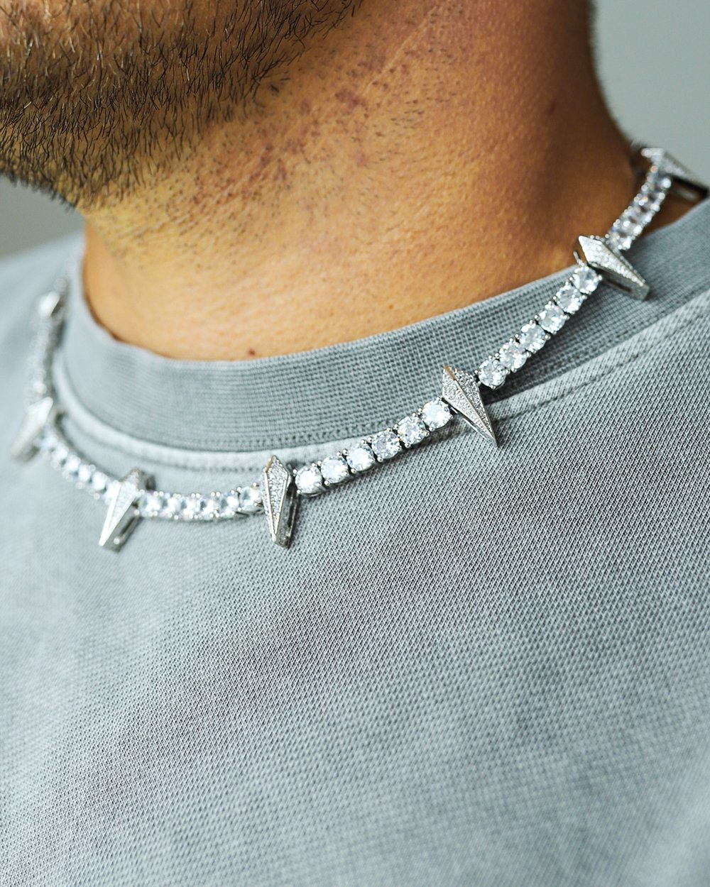 SPEAR CHAIN IN WHITE GOLD
