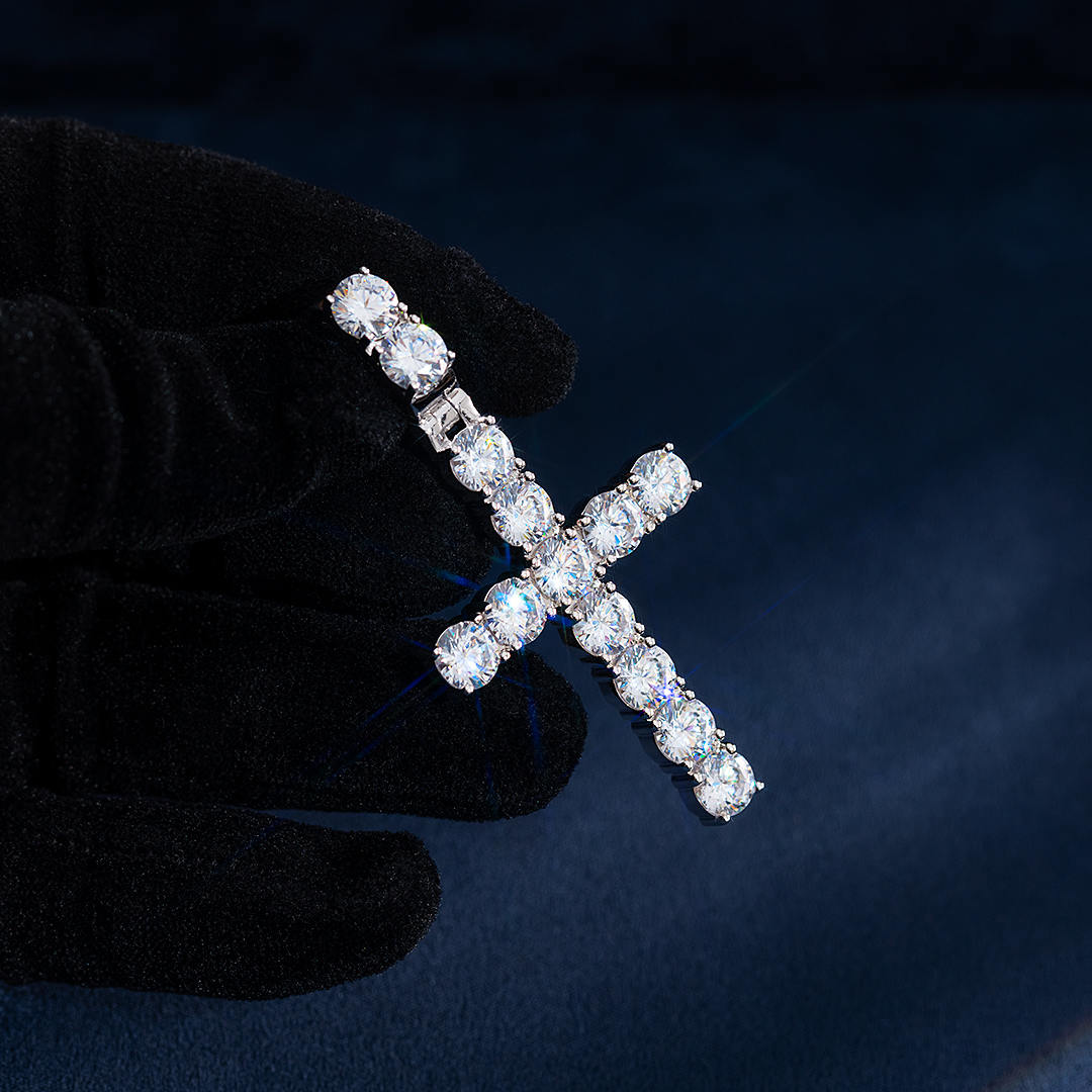 Moissanite Cross Pendant