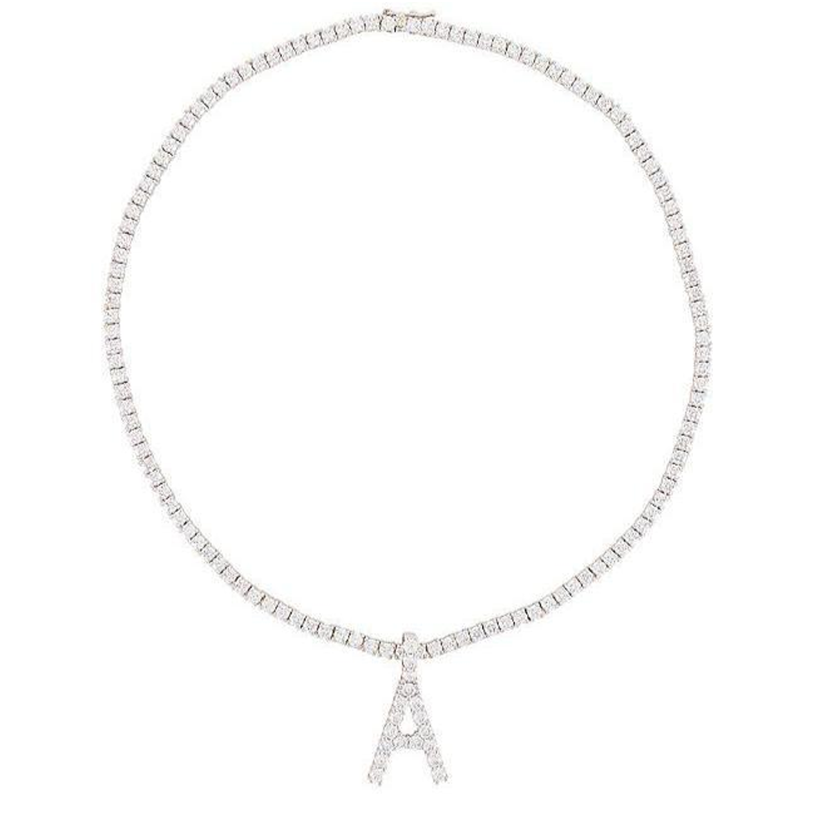 DIAMOND LETTER PENDANT &amp; 3MM TENNIS CHAIN