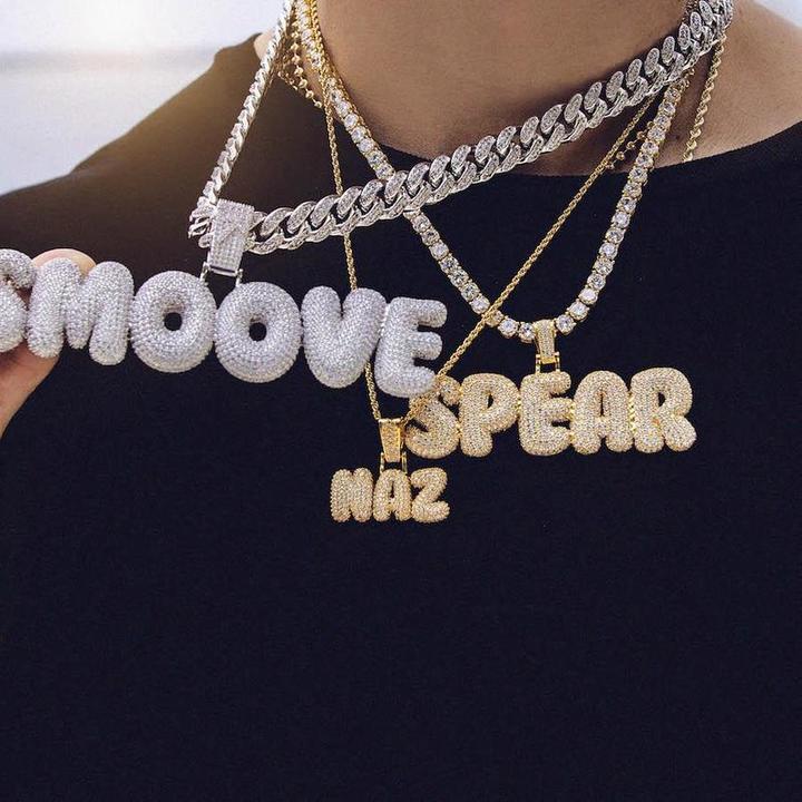 CUSTOM BUBBLE LETTER NECKLACES