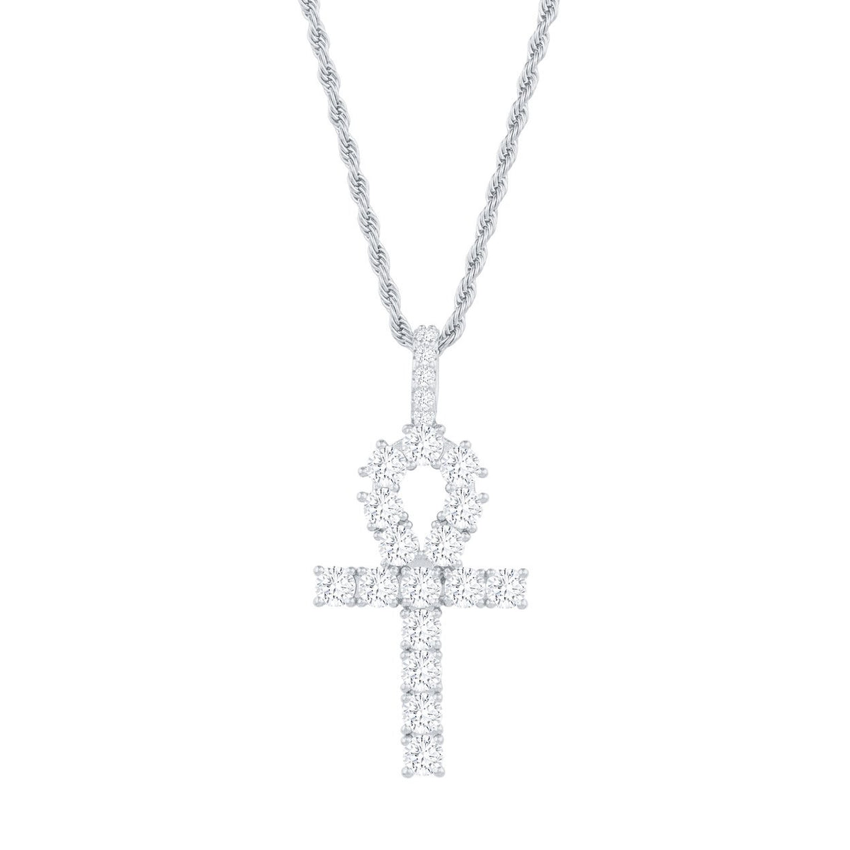 DIAMOND ANKH IN WHITE GOLD