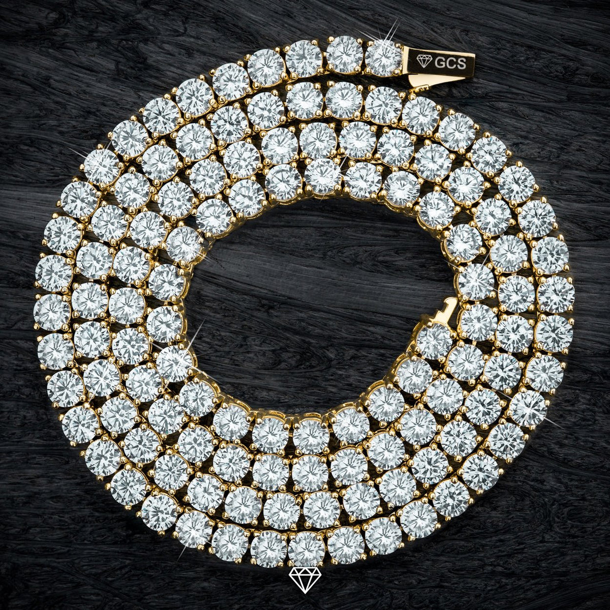 DIAMOND TENNIS CHAIN IN YELLOW GOLD (5MM)
