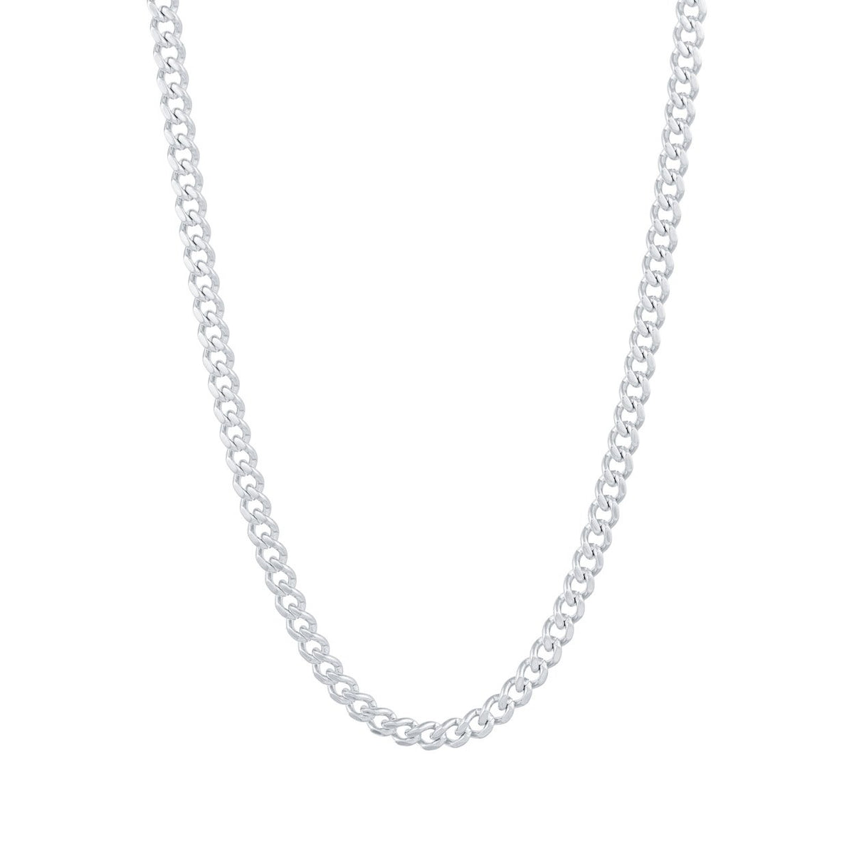 MICRO CUBAN CHAIN IN WHITE GOLD