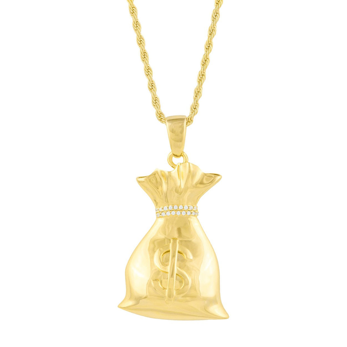 MONEY BAG PENDANT (PARTIALLY ICED)