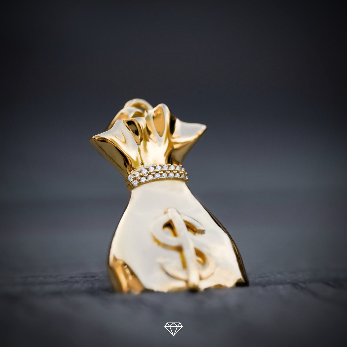 MONEY BAG PENDANT (PARTIALLY ICED)