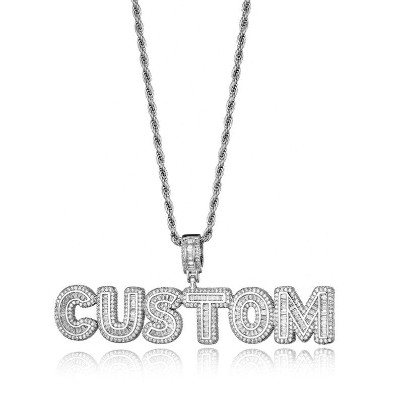 CUSTOM BAGUETTE NAME NECKLACE