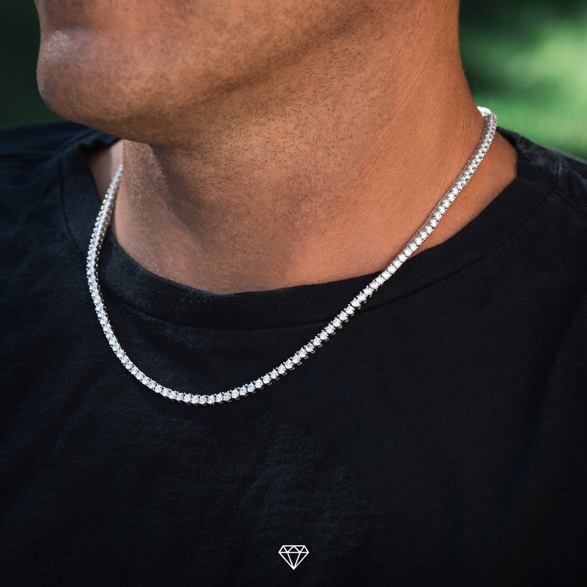 DIAMOND TENNIS CHAIN IN WHITE GOLD (3MM)