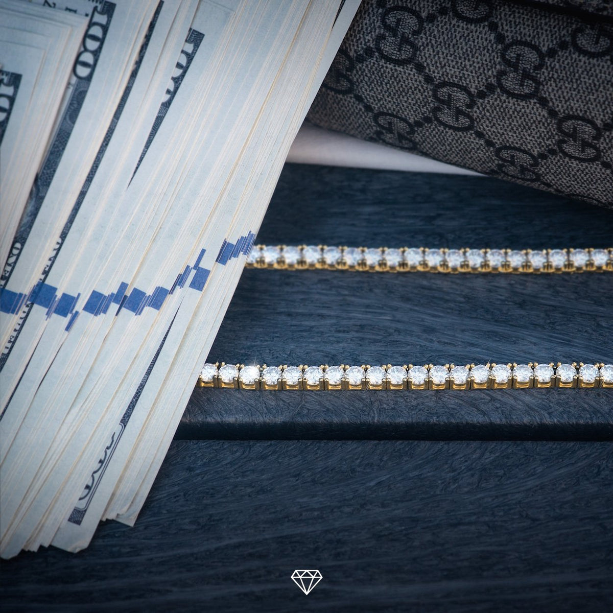 DIAMOND TENNIS CHAIN IN YELLOW GOLD (5MM)
