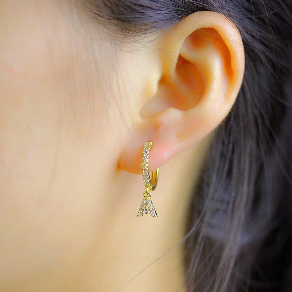 Custom Letter Micro Diamond Earrings *NEW*