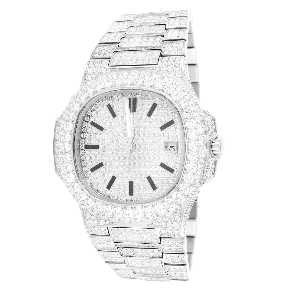 Moissanite 19.0ct Solitaire Bezel Presidential Watch