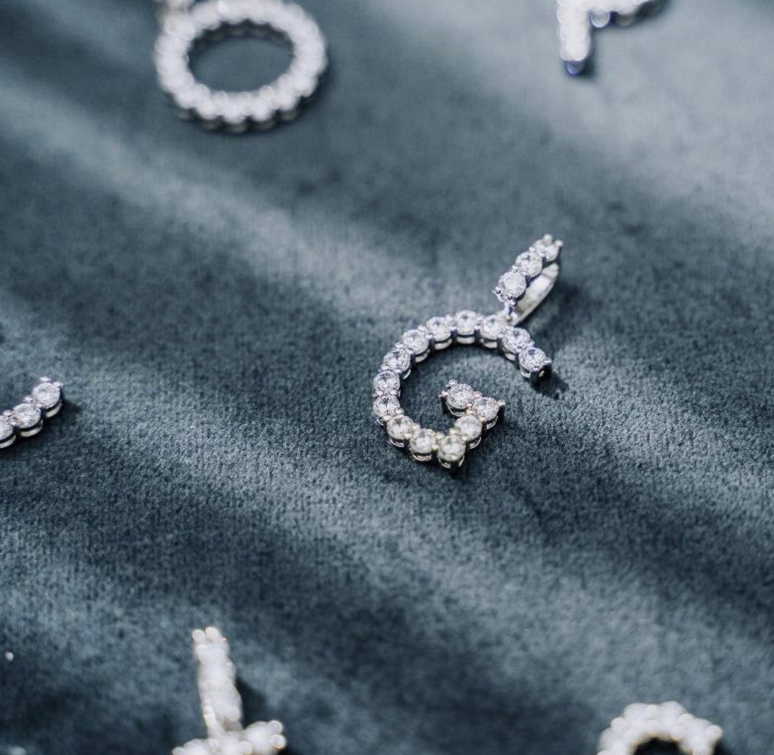 DIAMOND LETTER PENDANT &amp; 3MM TENNIS CHAIN