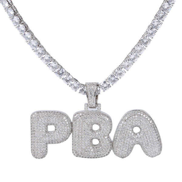CUSTOM BUBBLE LETTER NECKLACES