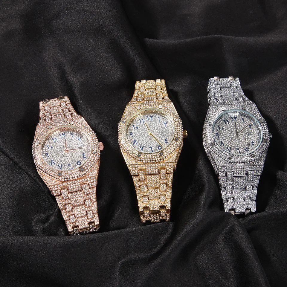 Moissanite AP Arabic Watch in White Gold